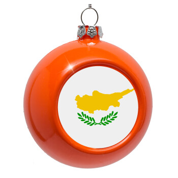 Cyprus flag, Orange Christmas tree ornament bauble 8cm