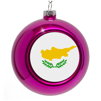 Cyprus flag, Purple Christmas tree ornament bauble 8cm