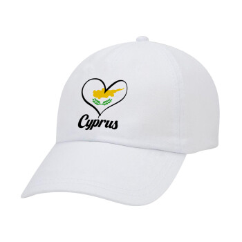 Cyprus flag, Καπέλο Ενηλίκων Baseball Λευκό 5-φύλλο (POLYESTER, ΕΝΗΛΙΚΩΝ, UNISEX, ONE SIZE)