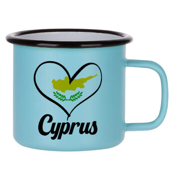 Cyprus flag, Κούπα Μεταλλική εμαγιέ ΜΑΤ σιέλ 360ml
