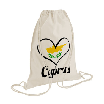 Cyprus flag, Backpack bag GYMBAG natural (28x40cm)