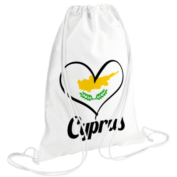 Cyprus flag, Backpack pouch GYMBAG white (28x40cm)