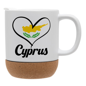 Cyprus flag, Ceramic coffee mug Cork (MAT), 330ml (1pcs)