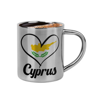 Cyprus flag, Double-wall metal cup for espresso (220ml)