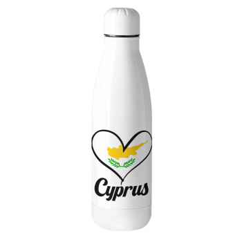 Cyprus flag, Μεταλλικό παγούρι θερμός (Stainless steel), 500ml