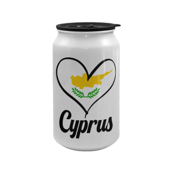 Cyprus flag, Κούπα ταξιδιού μεταλλική με καπάκι (tin-can) 500ml