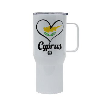 Cyprus flag, Tumbler με καπάκι, διπλού τοιχώματος (θερμό) 750L