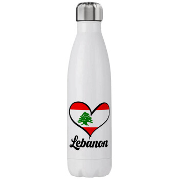 Lebanon flag, Stainless steel, double-walled, 750ml