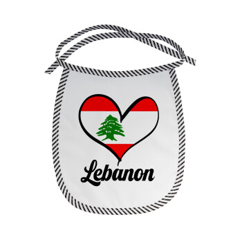 Lebanon flag, Σαλιάρα μωρού αλέκιαστη με κορδόνι Μαύρη
