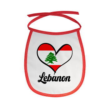 Lebanon flag, Σαλιάρα μωρού αλέκιαστη με κορδόνι Κόκκινη