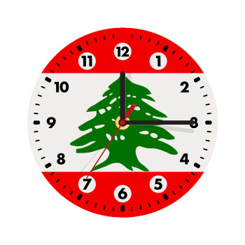 Lebanon flag, Ρολόι τοίχου ξύλινο (20cm)