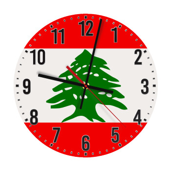 Lebanon flag, Ρολόι τοίχου ξύλινο (30cm)