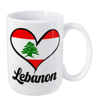 Lebanon flag, Κούπα Mega, κεραμική, 450ml