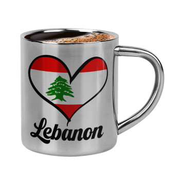 Lebanon flag, Κουπάκι μεταλλικό διπλού τοιχώματος για espresso (220ml)