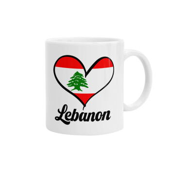 Lebanon flag, Ceramic coffee mug, 330ml (1pcs)
