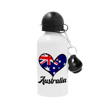 Australia flag, Μεταλλικό παγούρι νερού, Λευκό, αλουμινίου 500ml