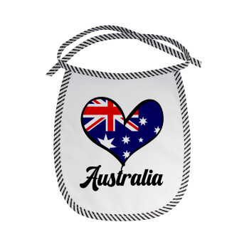 Australia flag, Σαλιάρα μωρού αλέκιαστη με κορδόνι Μαύρη