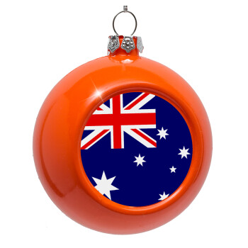 Australia flag, Orange Christmas tree ornament bauble 8cm