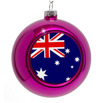 Australia flag, Purple Christmas tree ornament bauble 8cm