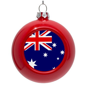 Australia flag, Red Christmas tree ornament bauble 8cm