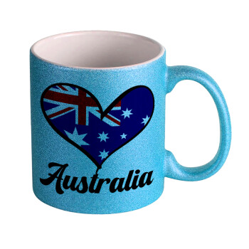 Australia flag, Κούπα Σιέλ Glitter που γυαλίζει, κεραμική, 330ml