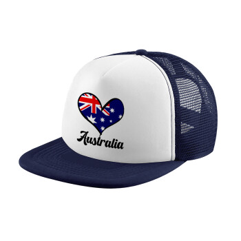 Australia flag, Children's Soft Trucker Cap with Dark Blue/White Mesh (POLYESTER, CHILDREN, ONE SIZE)