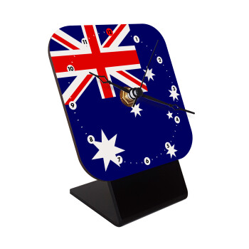 Australia flag, Quartz Wooden table clock with hands (10cm)