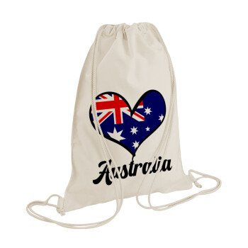 Australia flag, Τσάντα πλάτης πουγκί GYMBAG natural (28x40cm)