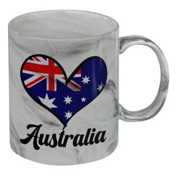 Australia flag, Mug ceramic marble style, 330ml
