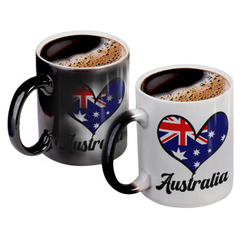 Australia flag, Κούπα Μαγική, κεραμική, 330ml που αλλάζει χρώμα με το ζεστό ρόφημα