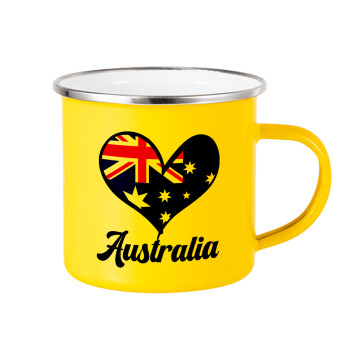 Australia flag, Κούπα Μεταλλική εμαγιέ Κίτρινη 360ml