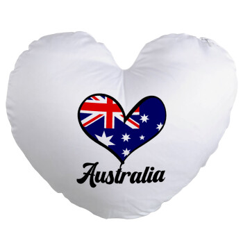Australia flag, Μαξιλάρι καναπέ καρδιά 40x40cm περιέχεται το  γέμισμα