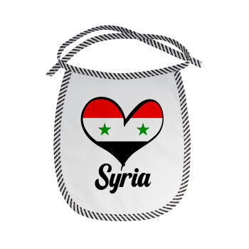 Syria flag, Σαλιάρα μωρού αλέκιαστη με κορδόνι Μαύρη