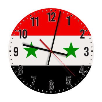 Syria flag, Ρολόι τοίχου ξύλινο (30cm)