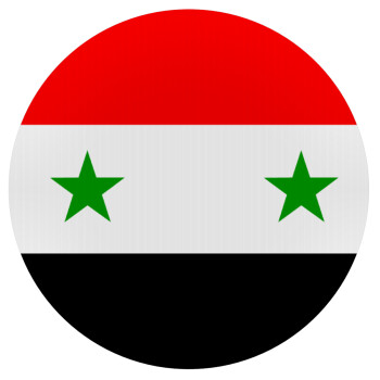 Syria flag, Mousepad Round 20cm