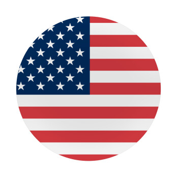 USA flag, Mousepad Round 20cm