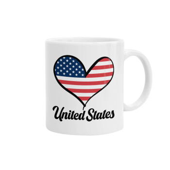 USA flag, Ceramic coffee mug, 330ml (1pcs)