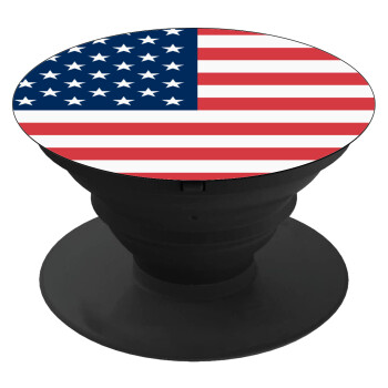 USA flag, Phone Holders Stand  Black Hand-held Mobile Phone Holder