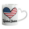 Mug heart handle, ceramic, 330ml