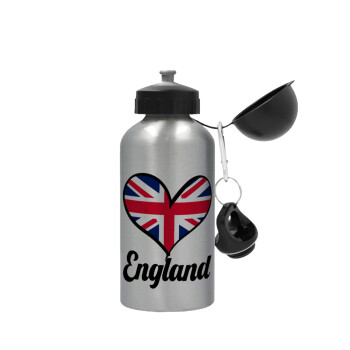 England flag, Metallic water jug, Silver, aluminum 500ml