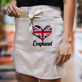 England flag, Ποδιά Μέσης με διπλή τσέπη Barista/Bartender, Beige