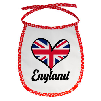 England flag, Σαλιάρα μωρού αλέκιαστη με κορδόνι Κόκκινη