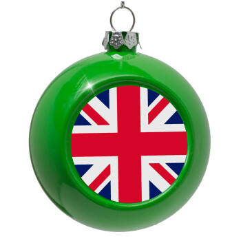 England flag, Green Christmas tree ornament bauble 8cm