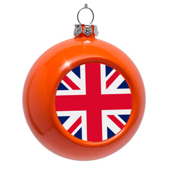 England flag, Orange Christmas tree ornament bauble 8cm