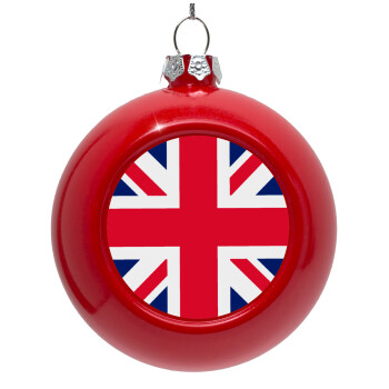 England flag, Red Christmas tree ornament bauble 8cm