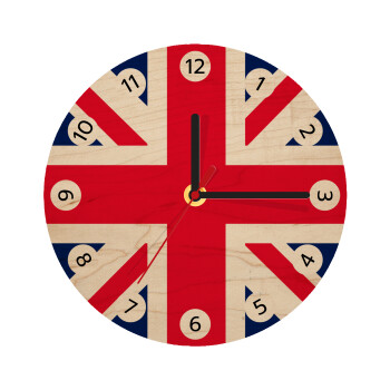 England flag, Ρολόι τοίχου ξύλινο plywood (20cm)