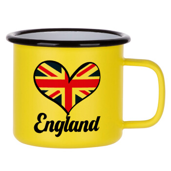 England flag, Metallic enamel MATT Yellow cup 360ml