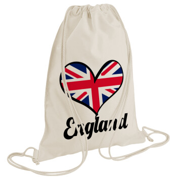 England flag, Backpack bag GYMBAG natural (28x40cm)