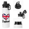 Metal water bottle with safety cap, aluminum 850ml