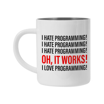 I hate programming!!!, Mug Stainless steel double wall 450ml